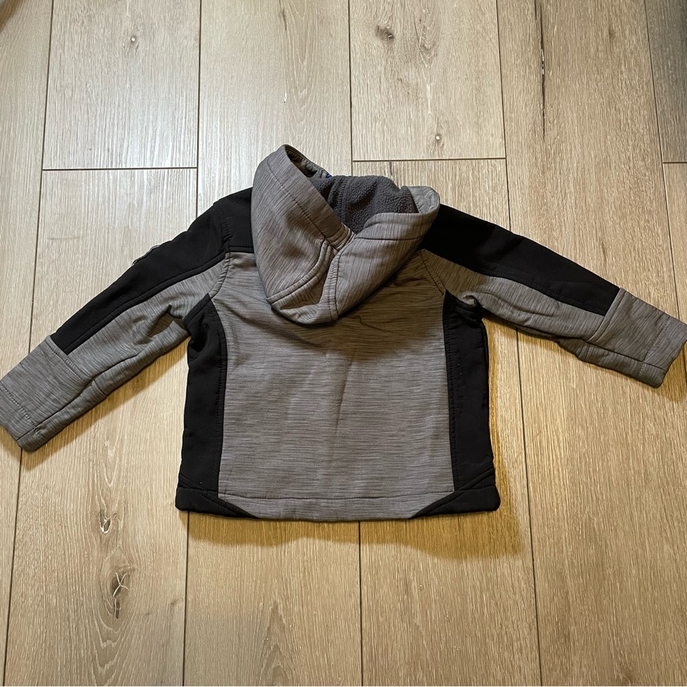 32 Degrees Kids' Grey & Blue Hooded Softshell Jacket Weatherproof Toddler 2T - Picture 5 of 8